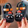 Kids Black Lightweight Breathable Sandals - Non-Slip PVC Sole with Hook & Loop Closure, Low-Top Open-Toe Casual Suitable for Spring Summer Sandals SDL7571B