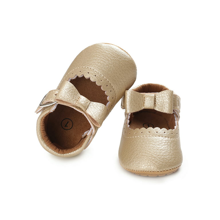 Baby Girls Golden Bow Buckle Comfortable Shoes SH7098B