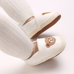 White Baby Animal Print Shoes Soft Comfortable PU Cute Bear Booties BST91112B