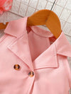 Girls' Elegant V-Neck Top + Drawstring Pants, Perfect for Outdoor FD6124H