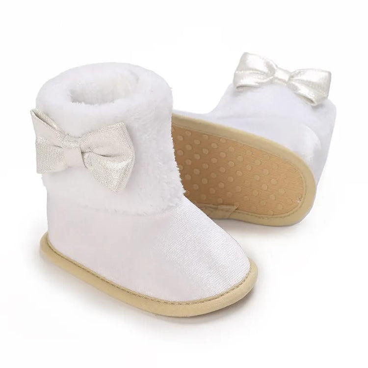 White Baby Girls High-top Warm Winter Shoes SH7126C