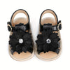 Black Flowers Soft Sole Sandals SDL7542C