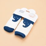 BF White+Blue Socks and Knee Pad Set SK3009C