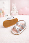 JF Silver Color Summer Rubber-Soled Sandals for Girls SDL7558B