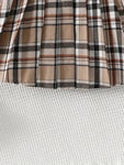 Chic Girls' Fall Outfit Set: Plaid Bow-Knot Long Sleeve Top & Pleated Skirt - Perfect for School Parties & Casual Wear FD6033