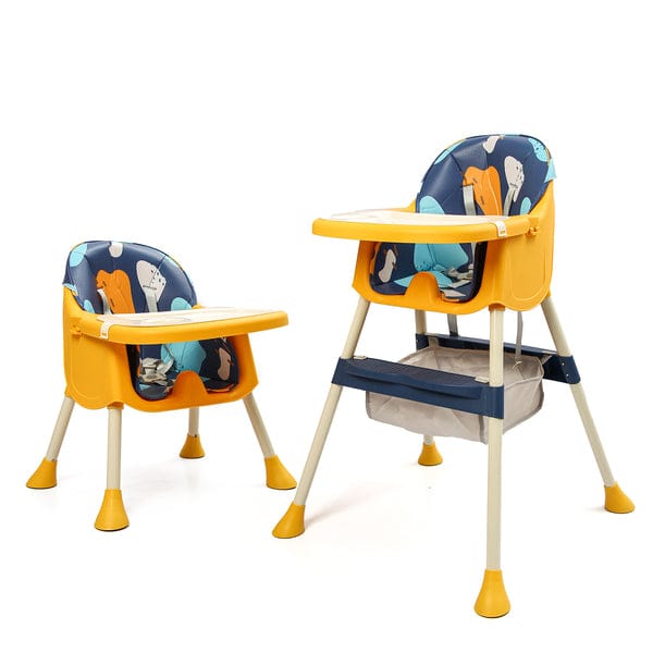 Yellow Convertible Baby High Chair with Removable Tray & Adjustable Legs BCP1014A