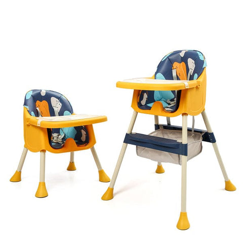 Yellow Convertible Baby High Chair with Removable Tray & Adjustable Legs BCP1014A