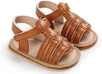 Baby Minimalist Hook-and-loop Fastener Strap Brown Sandals SDL7518A