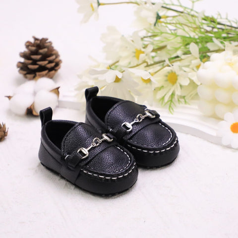 Casual Slip-on Low Top Loafer Black Booties for Baby Boys BTS9103A