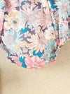 Adorable Summer Floral One-Shoulder Romper with Matching Bow Headband for Baby Girls - Soft Cotton Blend, Machine Washable, Perfect for Outdoor BS6101D