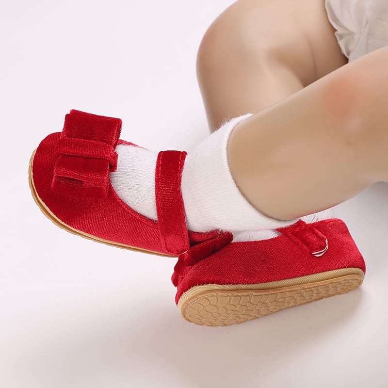 Red Princess Bow Tie Baby Girl Toddler Shoes SH7123B