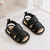 JF Jet Black Summer Rubber-Sole Sandals for Boy SDL7590A