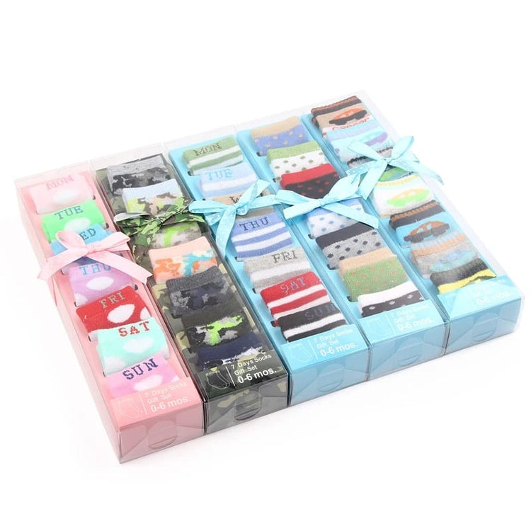 7 Pairs Set Gift Box Multiple Choices for Baby Boys & Girls (0-6 Months) SK3019F