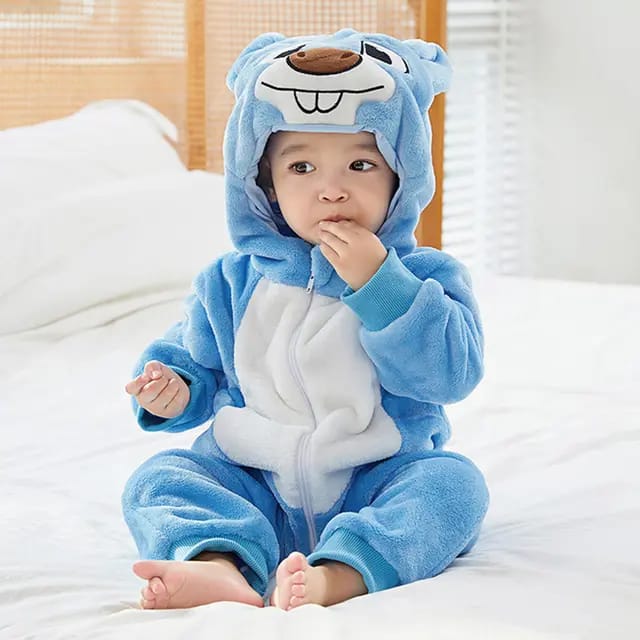 Sky Blue Winter Baby Rompers Animal Jumpsuit Body Suit BS6026