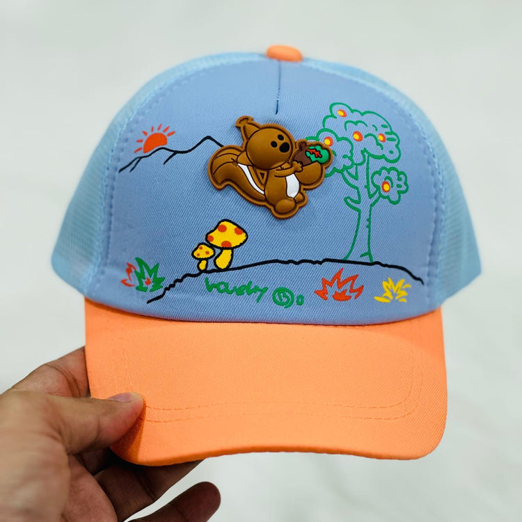 Girl's Peach & Sky-blue Baseball Cap CP5045C