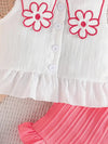 Girls' Vacation Style Fashion Shorts Set, Perfect for Outdoor FD6141G