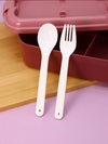 Red & Brick Red Portable Rectangle Lunch Box With Spoon Set 800 ML BCP1059C
