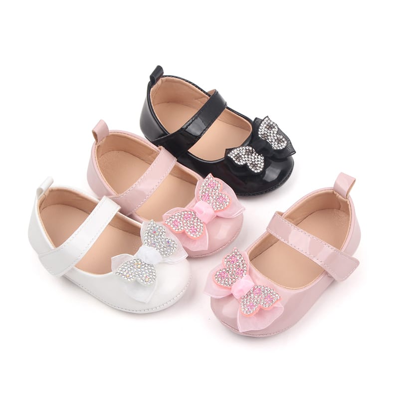 White Baby Girl Princess Shoes with Shiny Diamond SH7106C