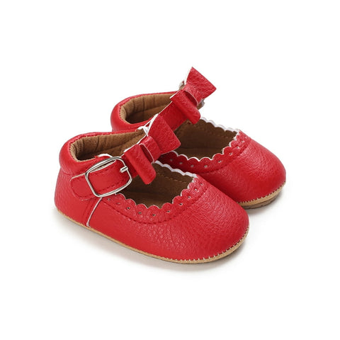 Baby Girls Red Bow Buckle Comfortable Shoes SH7098D