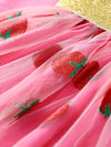 Children's Summer Short Sleeve Strawberry Mesh Skirt Set FD6108C
