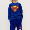 JF 2 PC Royal Blue Superman Autumn & Winter Terry Fabric Track Suit, Sweatshirt and Trouser Set TS6418A