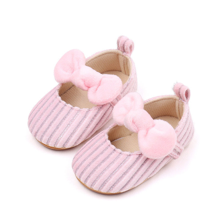 Pink Baby Girls Princess Non-Slip Rubber Soft Sole Shoes SH7111B