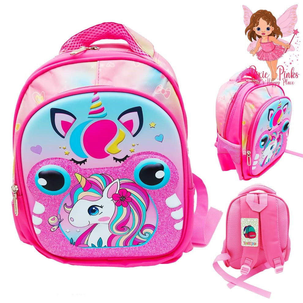 Premium Quality Unicorn 3 D School Bag for Girls of Preschool & Grade 1-5 BG5534C