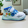 TYY White with Blue Laces High Ankle Shoes SH7033B