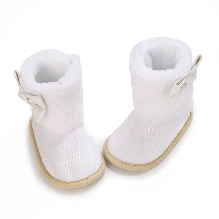 White Baby Girls High-top Warm Winter Shoes SH7126C