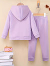 Purple Unicorn Graphic Winter Hoodie & Pants 2 Pc Set TS6032A