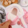 Cute Plush Ball Comfortable Boots For Baby Girls, Soft Warm Fleece Boots For Indoor Walking, Winter SH7164D