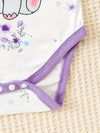 3pcs Cute Elephant Bowtie Bodysuit with Matching Hat and Pants Set, Polyester Knit Fabric, Animal Pattern, Regular Fit, with 95% Polyester, 5% Spandex for Newborns BS6044E