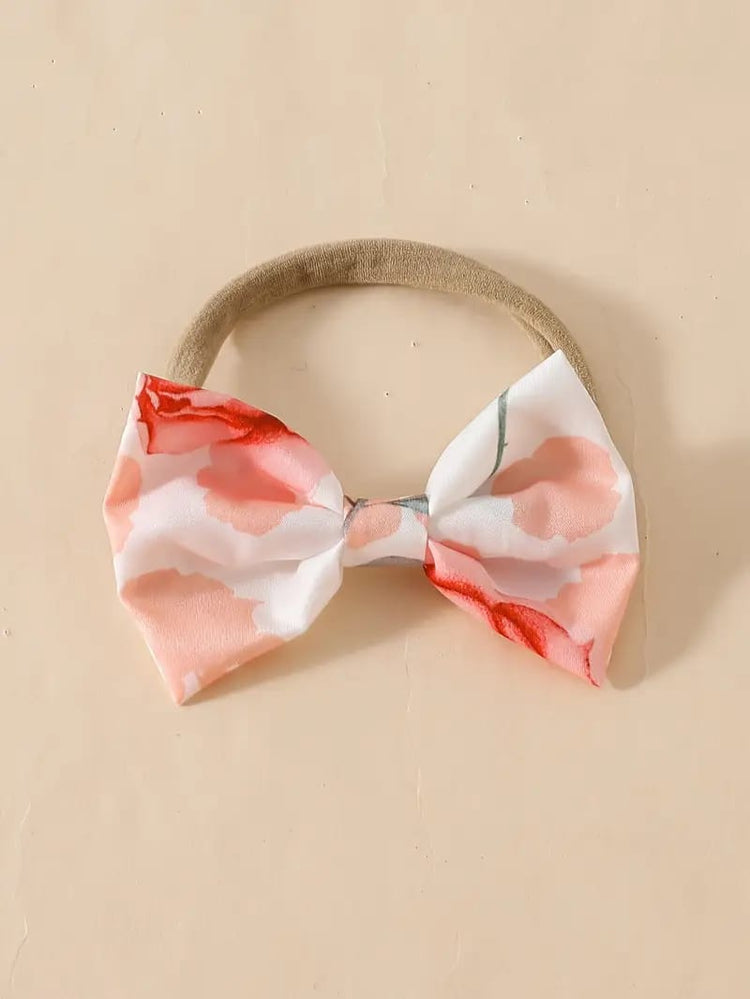 Short-sleeved Ha'er + Flower Print Cake Skirt + Headwear Bow Three-piece Set BS6101I