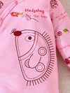 Adorable Pink Hedgehog Baby Romper Set with Matching Hat - Cute and Comfortable, Casual Spring/Fall Wear, Casual Wear |Playful Design| Comfortable Fi, for Outdoor BS6138A