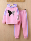 Pink Baby Girl Hoodie & Trouser Set - Soft Fleece Stuff, Machine Washable - Perfect for Winter, Perfect for Outdoor TS6419I
