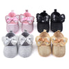 Black Glitter Soft Sole Booties BTS9097D