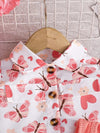 Baby Girl Butterfly Print Coat with a Bow Dress Set, for Outdoor FD6141I