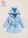 Flannel Hooded Sleepwear Coral Velvet Embroidered Fox Cute Cartoon Baby Clothes NS6100