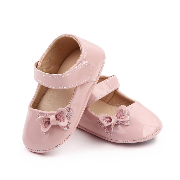 Pink Baby Girls PU Princess Soft Baby First Walker Shoes SH7112B