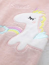Adorable Pink Unicorn Baby Onesie - Soft, Comfortable Hooded Velvet Jumpsuit with Cartoon Design, Breathable Cotton Blend, Perfect for All Seasons & Casual Wear, Youngsters Clothe, for Outdoor BS6137D