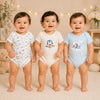 3pcs Adorable Baby Cotton Romper Set - Cute Animal Patterns & Stripes BS6431D