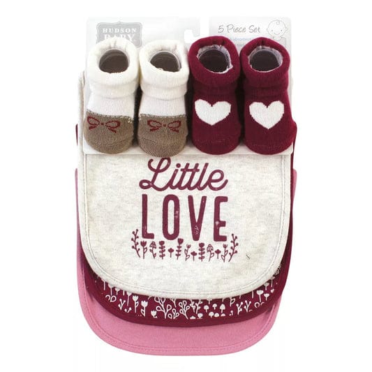 HB 5 Pieces Bibs & Socks Set, Little Love BB2024C