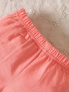 3pcs Baby Girls Cute Floral Graphic Print Bowknot Ruffle Trim Camisole Top & Shorts & Headband Set Clothes FD6091F