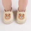 Brown Adorable Cartoon Bear Embroidered Baby Boy Walking Shoes SH7162E
