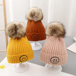 Yellow Knitted Smile Winter Warm Cap CP5073E