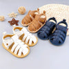 White Hollow Sandals with Star Hook-and-loop Fastener Sandals SDL7542B