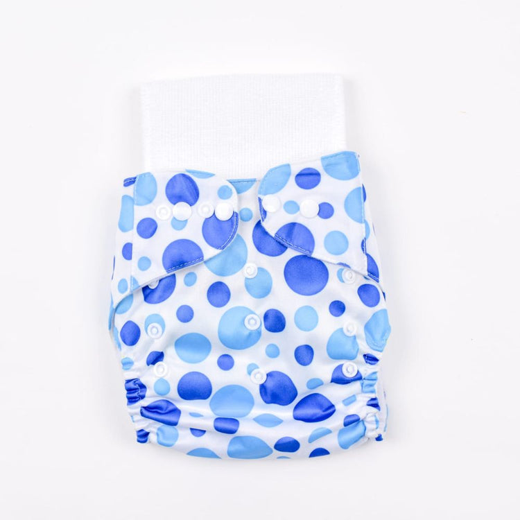 White & Blue Circles Reusable Baby Infant Nappy Cloth Diaper BCP1017G