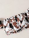 One-Shoulder Leopard Print Girls' Skirt Set FD6091C