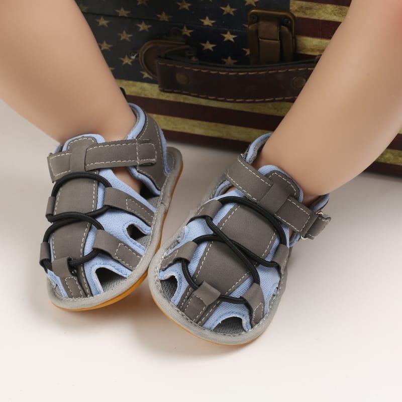 Gray & Blue Sandals SDL7508B