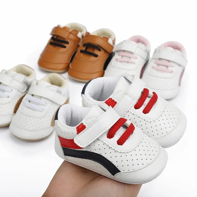 White & Red Non-Slip Baby Shoes SH7140B